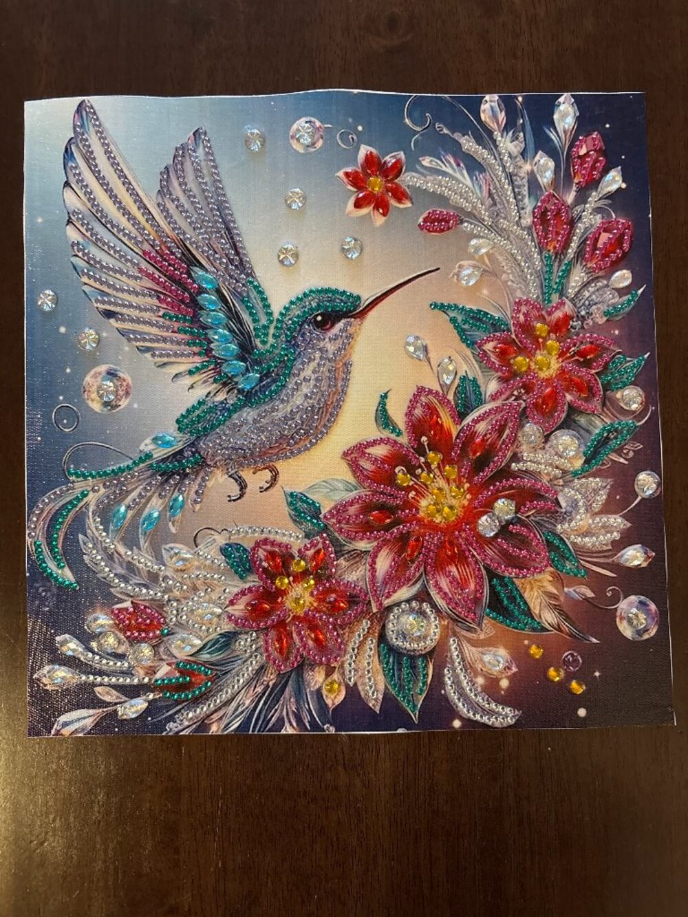 Red Hummingbird Diamond Art Painting - Unframed - 10"x10"